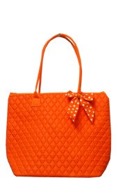 Small Quilted Tote Bag-TW1515/OR/WH